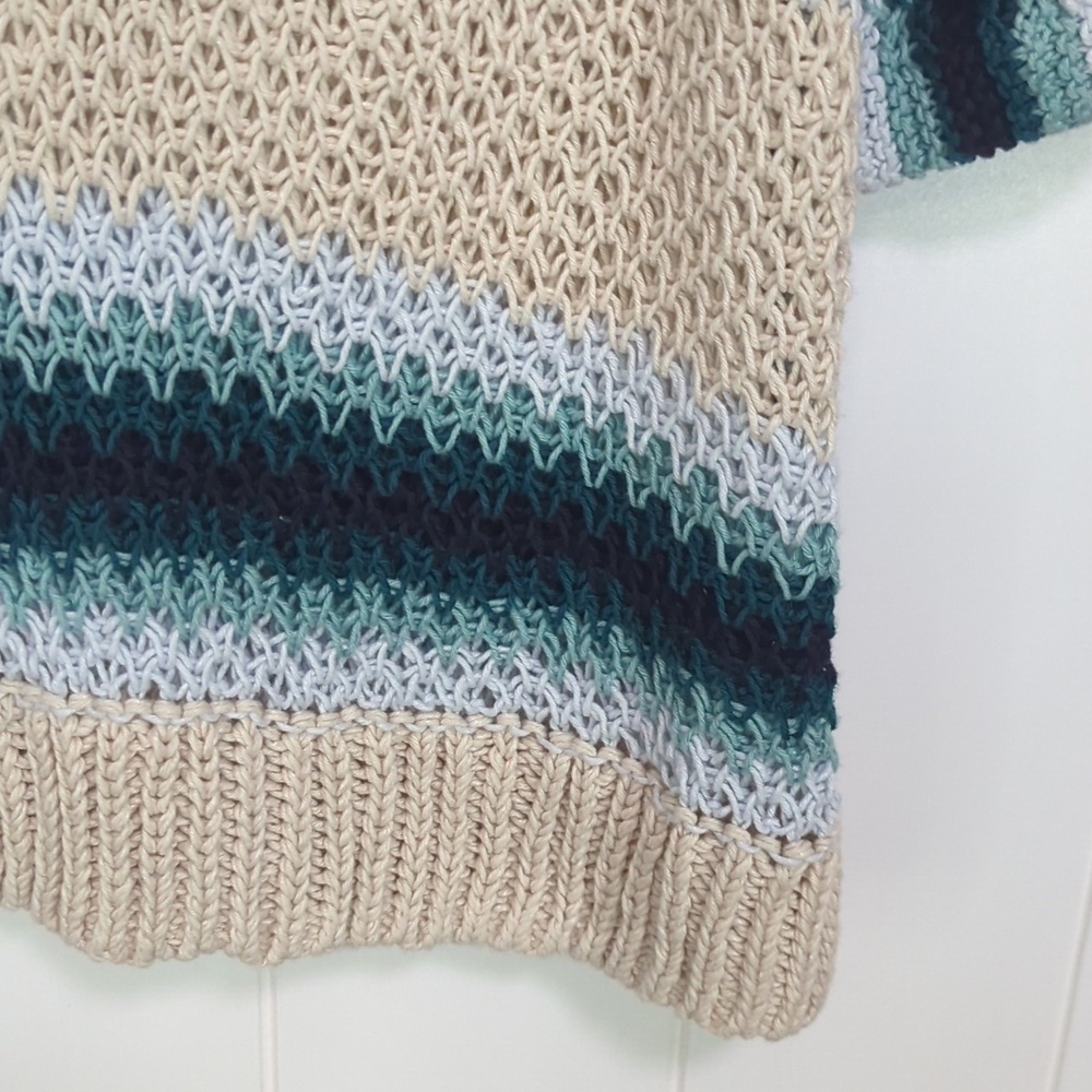 Striped Knit Sweater - Cream and Green - Picture 4 of 7